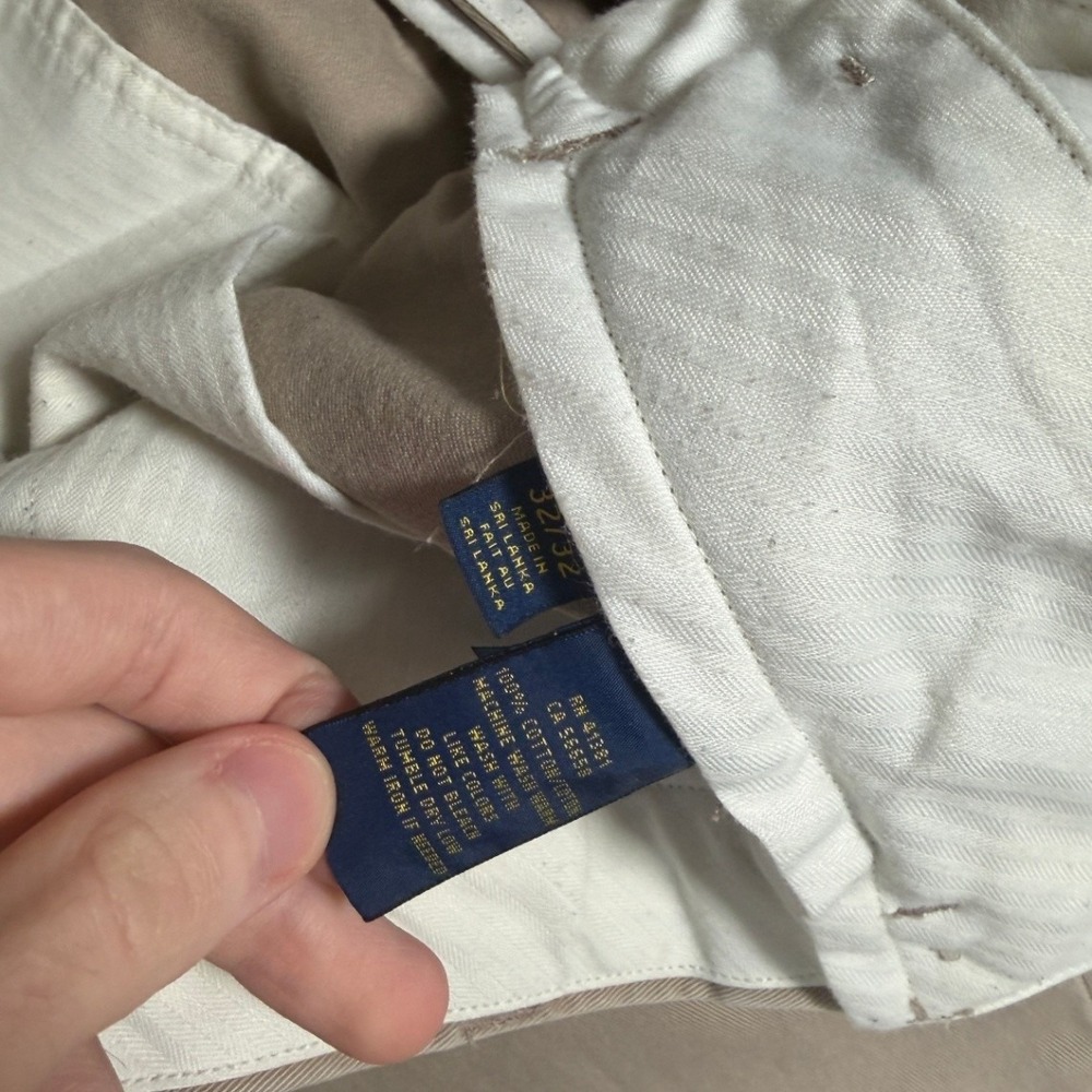 Polo Ralph Lauren Slim Fit Chino Pants Men 32x32 (Fits 31x30) Beige Khaki - Picture 4 of 9